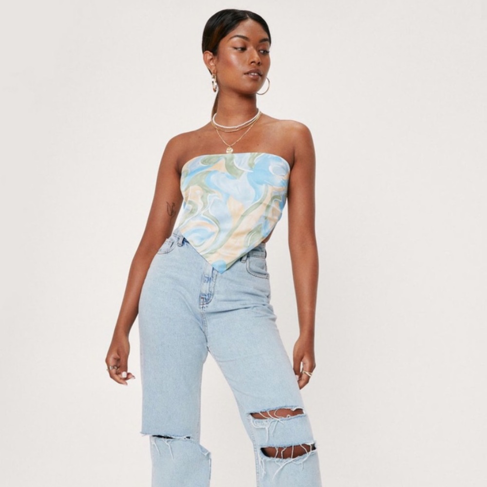 Nasty Gal Bandeau Handkerchief Top (Tie Top)